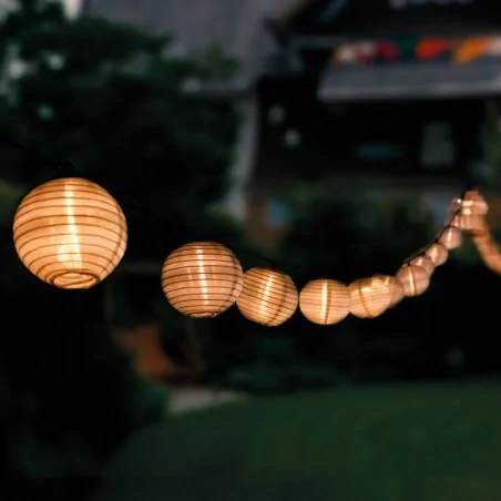 Swiecace-kule-i-girlandy - ogrodowa girlanda solarna kule lampiony z ciepłym światłem 20xled 7,59m 3000k risa lumiled 