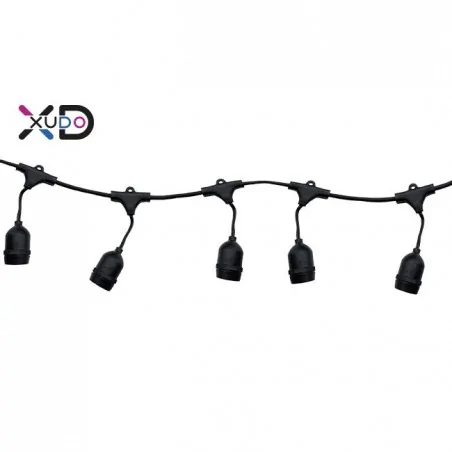 Swiecace-kule-i-girlandy - długa girlanda ogrodowa 10m z dziesięcioma żarówkami e27 10x1w xd-pa100 lvt 