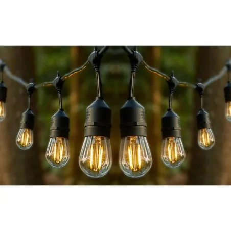 Swiecace-kule-i-girlandy - 20-metrowa girlanda ogrodowa czarna z żarówkami e27 20x1w xd-pa110 lvt 