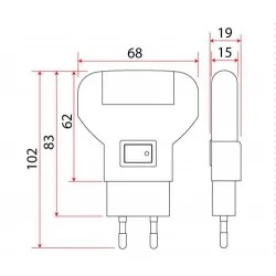Lampki-do-kontaktu - mała lampka nocna do kontaktu led pozioma biała ciepła z włącznikiem ln-01 rum-lux 