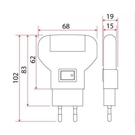 Lampki-do-kontaktu - mała lampka nocna do kontaktu led pozioma biała ciepła z włącznikiem ln-01 rum-lux 