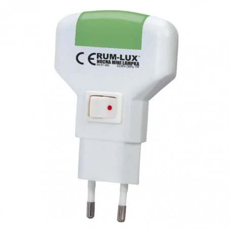 Lampki-do-kontaktu - mała lampka nocna do kontaktu led z zielonym światłem ln-01 rum-lux 