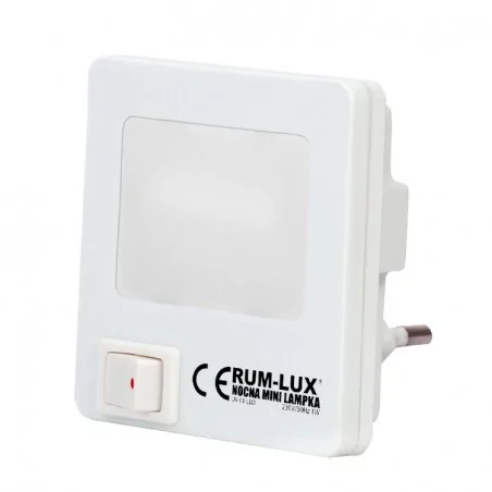 Lampki-do-kontaktu - lampka nocna wtykowa do kontaktu kwadratowa biała ln-03 rum-lux 