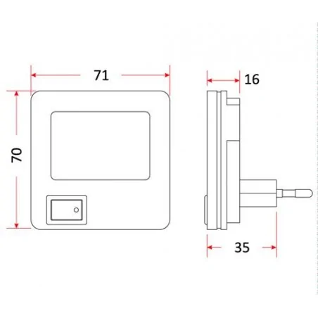 Lampki-do-kontaktu - lampka nocna wtykowa do kontaktu kwadratowa biała ln-03 rum-lux 