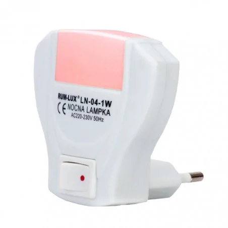 Lampki-do-kontaktu - lampka nocna wtykowa do kontaktu czerwone światło ln-04 muszla rumlux 