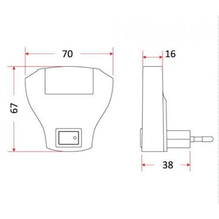Lampki-do-kontaktu - lampka nocna wtykowa do kontaktu niebieskie światło ln-04 muszla rumlux 