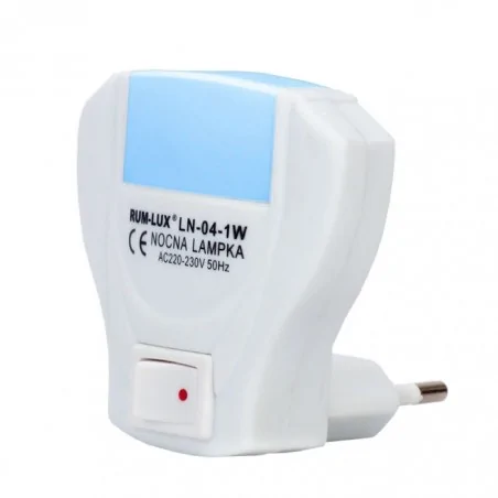 Lampki-do-kontaktu - lampka nocna wtykowa do kontaktu niebieskie światło ln-04 muszla rumlux 