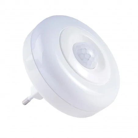 Lampki-do-kontaktu - ln-10 okrągła lampka nocna led do kontaktu z czujnikiem ruchu i zmierzchu  zimne światło rum-lux 