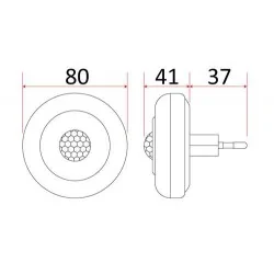 Lampki-do-kontaktu - ln-10 okrągła lampka nocna led do kontaktu z czujnikiem ruchu i zmierzchu  zimne światło rum-lux 