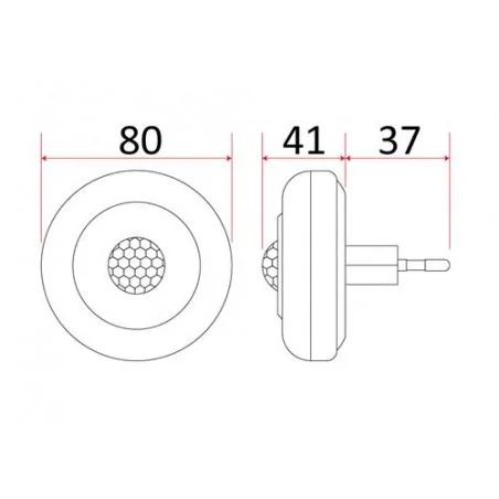 Lampki-do-kontaktu - ln-10 okrągła lampka nocna led do kontaktu z czujnikiem ruchu i zmierzchu  zimne światło rum-lux 
